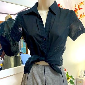 The Limited sheer black blouse cam all